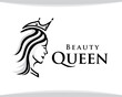 women beauty queen abstract drawn art logo icon symbol illustration for beauty salon hair cut