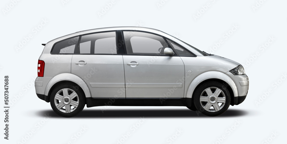 Foto stock di Audi A2 compact car side view isolated on white background,  20 August 2014, Thessaloniki, Greece | Adobe Stock