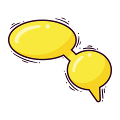 Poster - yellow double speech bubbles