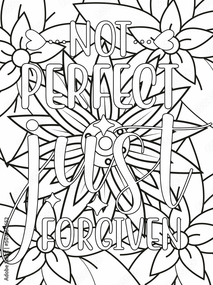 Bible Verse Coloring Pages, Christian Lettering coloring page for