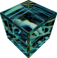 Wall Mural - 3D Abstract Refracted Glass Cube