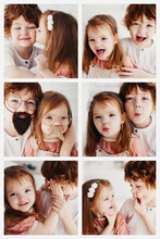 Snapshot Pics Of Cute Redhead Siblings Having Fun Together