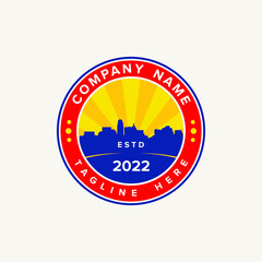 Wall Mural - city silhouette logo emblem company