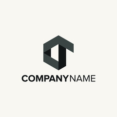 Wall Mural - modern logo 3d company vector