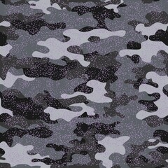 Vector camouflage pattern trendy seamless background, gray background with purple spots.