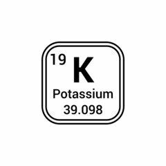 Wall Mural - Potassium chemical element periodic table