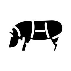 piglet scheme glyph icon vector. piglet scheme sign. isolated contour symbol black illustration