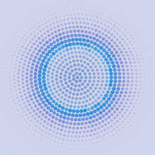 Blue And Cold Purple Halftone Circle On Periwinkle Gray Background