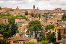 Panorama Of The Old City Rooftops Of Perugia. Ancient Medieval City, Is The Capital Of Umbria Region (central Italy).