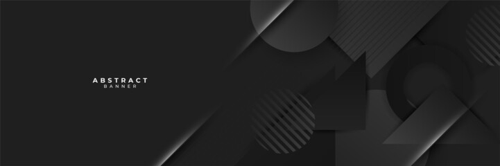 black abstract banner background