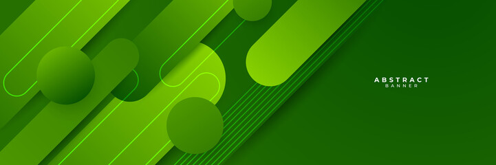 Green abstract banner background