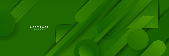 Green abstract banner background