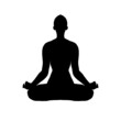 © Анна Ковалева - The silhouette of a meditating person. Illustration of a man in the lotus position. Black silhouette.
