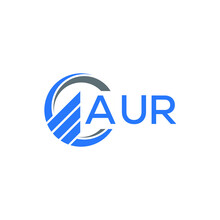 AUR Flat Accounting Logo Design On White  Background. AUR Creative Initials Growth Graph Letter Logo Concept. AUR Business Finance Logo Design.