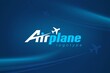 Airplane logo fly lines plane silhouette vector