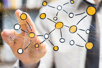abstract technology group and data 3d