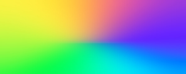 Wall Mural - abstract rainbow gradient blurred background banner in bright colours