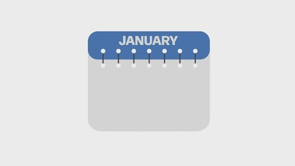 Poster - Calendar JANUARY. Schedule icon isolated on white background. Flat design