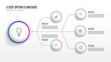 Poster - Timeline infographic design with 5 options or steps. Infographics for business concept. Can be used for presentations workflow layout, banner, process, diagram, flow chart, info graph, annual report.