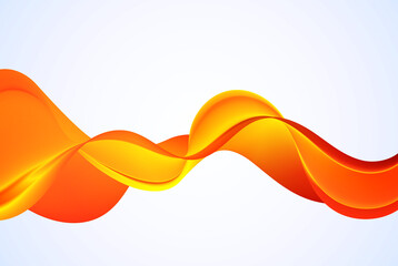 orange wavy wave flow on abstract background. horizontal orange wave design