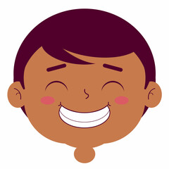 boy smile face cartoon character