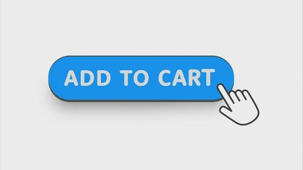 Fototapete - Add To Cart. Hand click icon. Finger click icon. Motion graphics