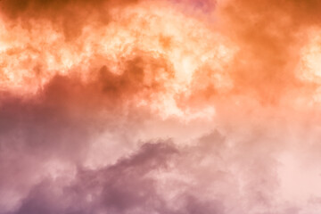 Wall Mural - sky with effect of living coral colors. color of the year 2019. livingcoral