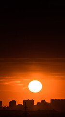 Wall Mural - nsta story template backgrounds. twilight sunset sky in the city. 9:16 aspect ratio