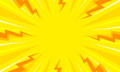 Comic cartoon yellow background with thunder