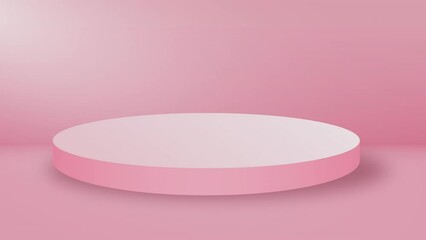 Aufkleber - Empty round podium, pedestal or platform illuminated by volume spotlights. Digital 3d animation
