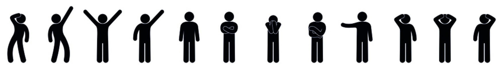 man icon, stick figure people silhouettes