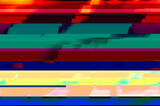 Fototapeta Tęcza - Abstract corrupted graphics and psychedelic colors unique digital generated glitch art texture of noise and pixel error in the style of old CRT TVs and VHS video film damage or signal error.
