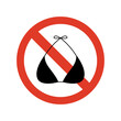 Bra is not allowed. Isolated Vector Illustration.