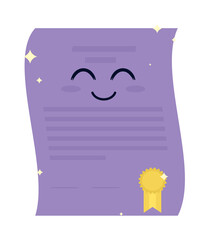 Poster - kawaii diploma icon