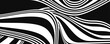 Wide bend black and white stripes, abstract banner