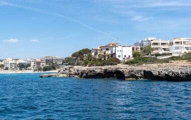 Wall Mural - view of the city porto christo from the mediterranean sea