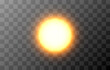 Vector sun png. Sun, dawn, summer, good weather. Bright sun on an isolated transparent background. PNG.
