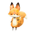 © cofeee - cute cartoon fox with flower