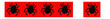 Horizontal seamless red border with black spiders. The scheme for embroidery or making baubles. Halloween decoration