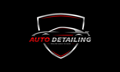 Wall Mural - Car logo, auto detailing logo, automotive logo. Sports vehicle vector illustration, sports vehicle icon	