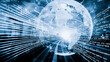 © InfiniteFlow - Futuristic global social media, people network and tacit digital data sharing . Concept of smart digital transformation and technology disruption that changes global trends in new information era .