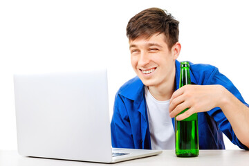 Wall Mural - Young Man with a Beer