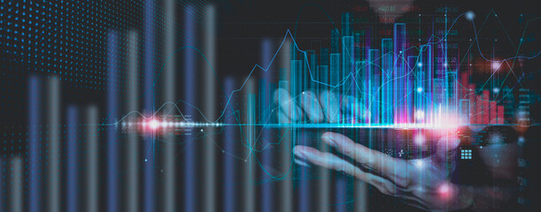 Leinwandbilder - Businessman working digital tablet online banking,Finance and banking networking, exchange currency and payment, Digital marketing, Online shopping,Investment of growth on currency rate.