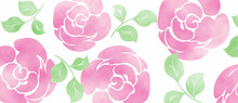 Abstract Watercolor Floral Background With Roses