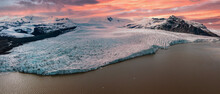 Iceland, Jokulsarlon Lagoon, Beautiful Cold Landscape Picture Of Icelandic Glacier Lagoon Bay,