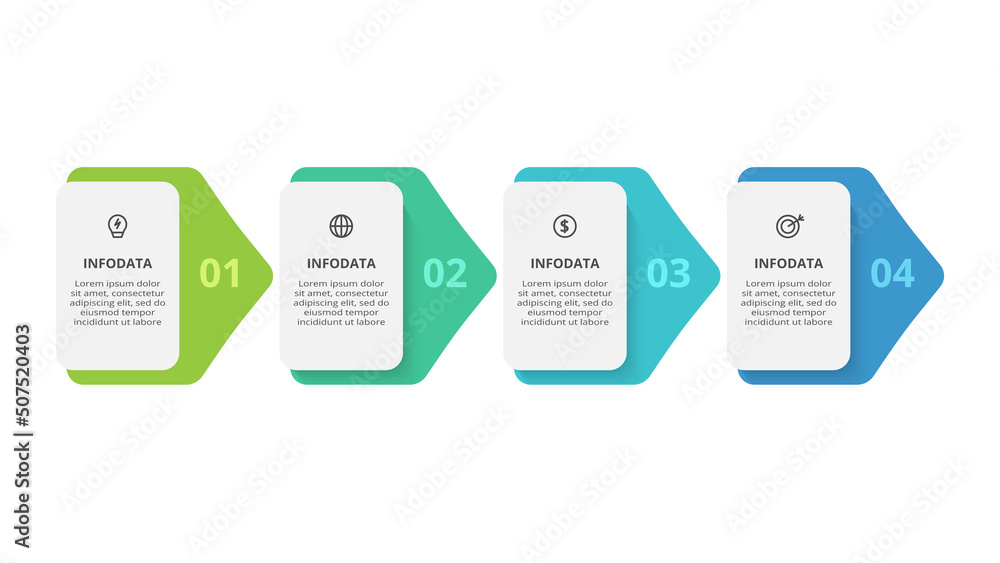 Rectangles infographic with 4 steps, options, parts or processes. Business data visualization.