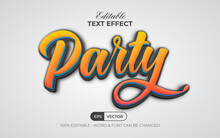Party Text Effect Style. Editable Text Effect.