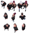 © ASDF - top view. image of modern different young people