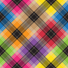 Colorful Argyle Tartan Plaid. Scottish Pattern Fabric Swatch Close-up. 