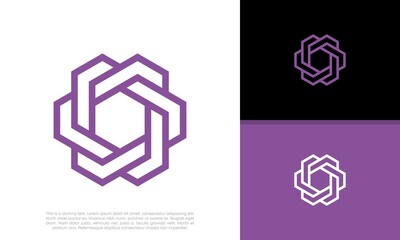Wall Mural - innovative high tech logo template. template label for blockchain technology. technology logo.